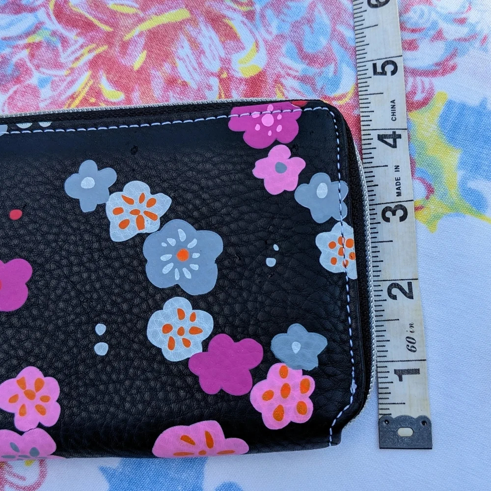 Wallet with Flowers on Black Background Pink Interior Designers Guild